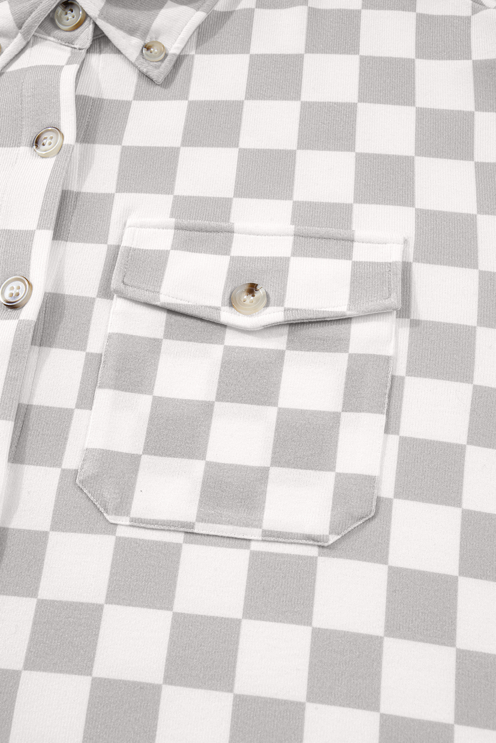 Plus Size Khaki  Checkered Buttoned Down Casual Western Jacket