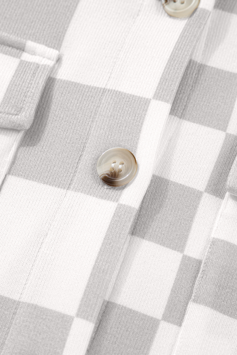 Plus Size Khaki  Checkered Buttoned Down Casual Western Jacket