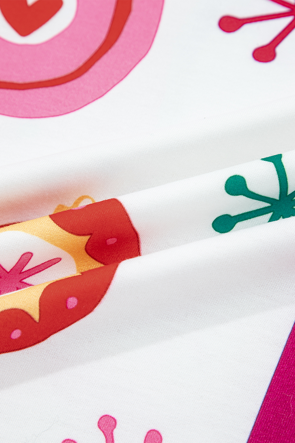 Plus Size White  Christmas Ho Ho Ho Print Long Sleeve Top and Shorts 2pc Lounge Set