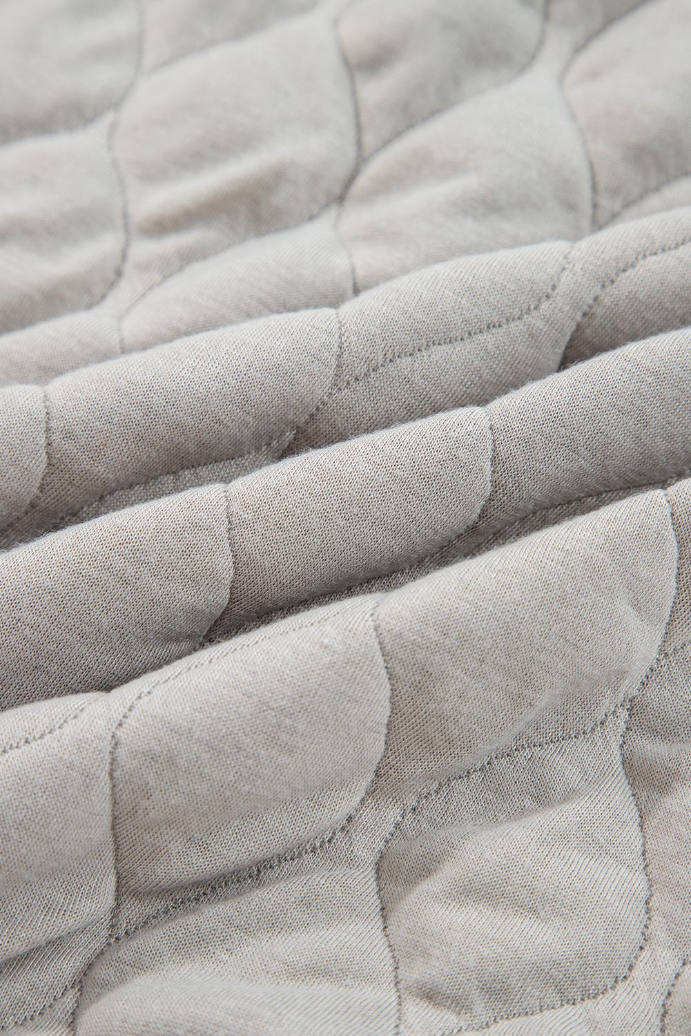 Plus Size Gray Quilted Quarter Zip  Hoodie