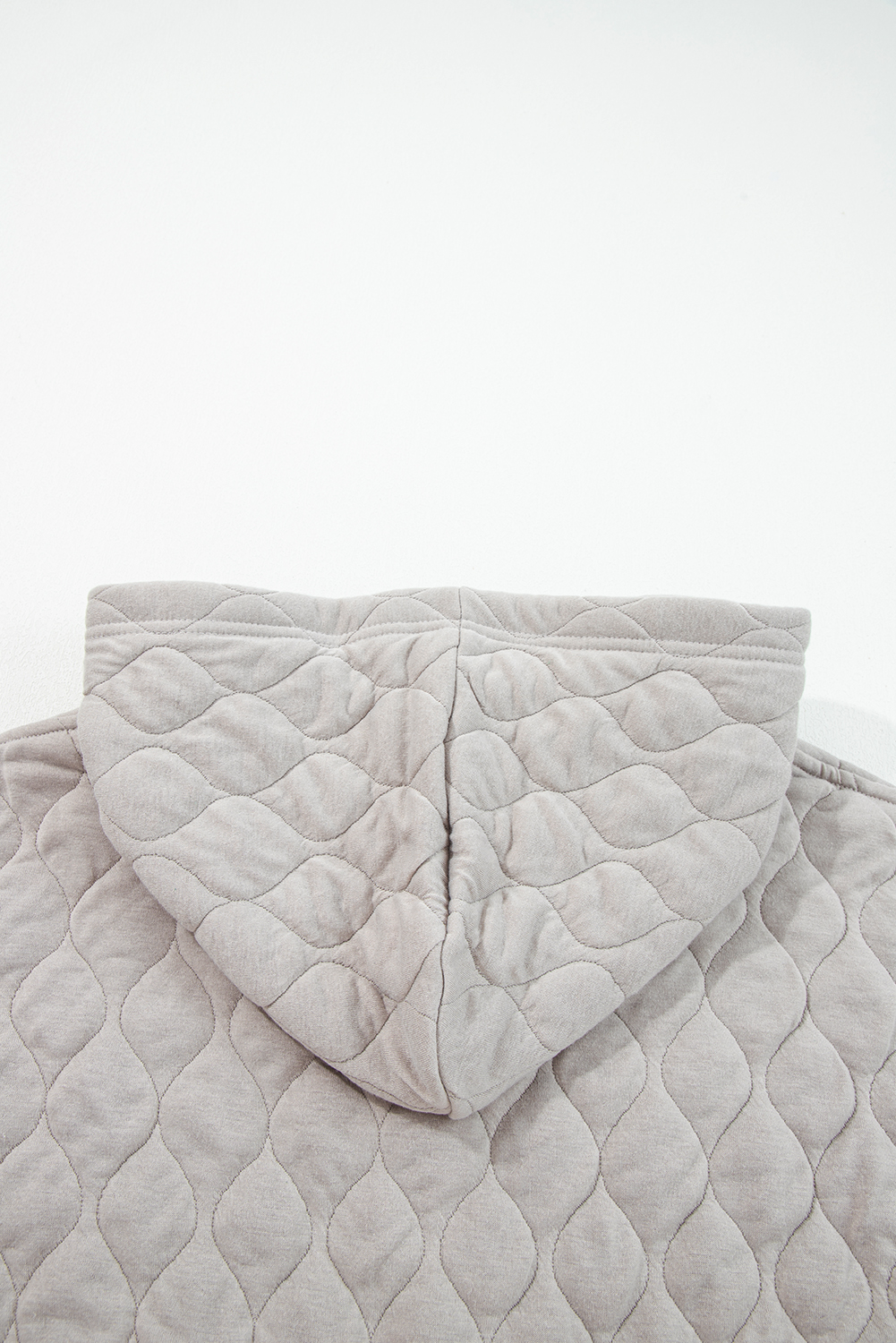 Plus Size Gray Quilted Quarter Zip  Hoodie