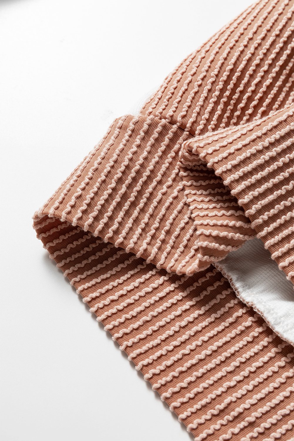 Plus Size White Cable Texture Ribbed Color Block  Knit Top