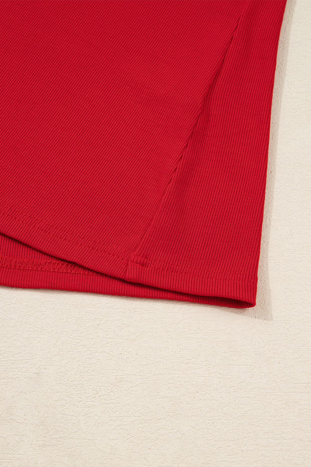 Plus Size Racing Red Plaid Pearl Ruffled Short Sleeve Knitted Christmas Holiday  T-shirt