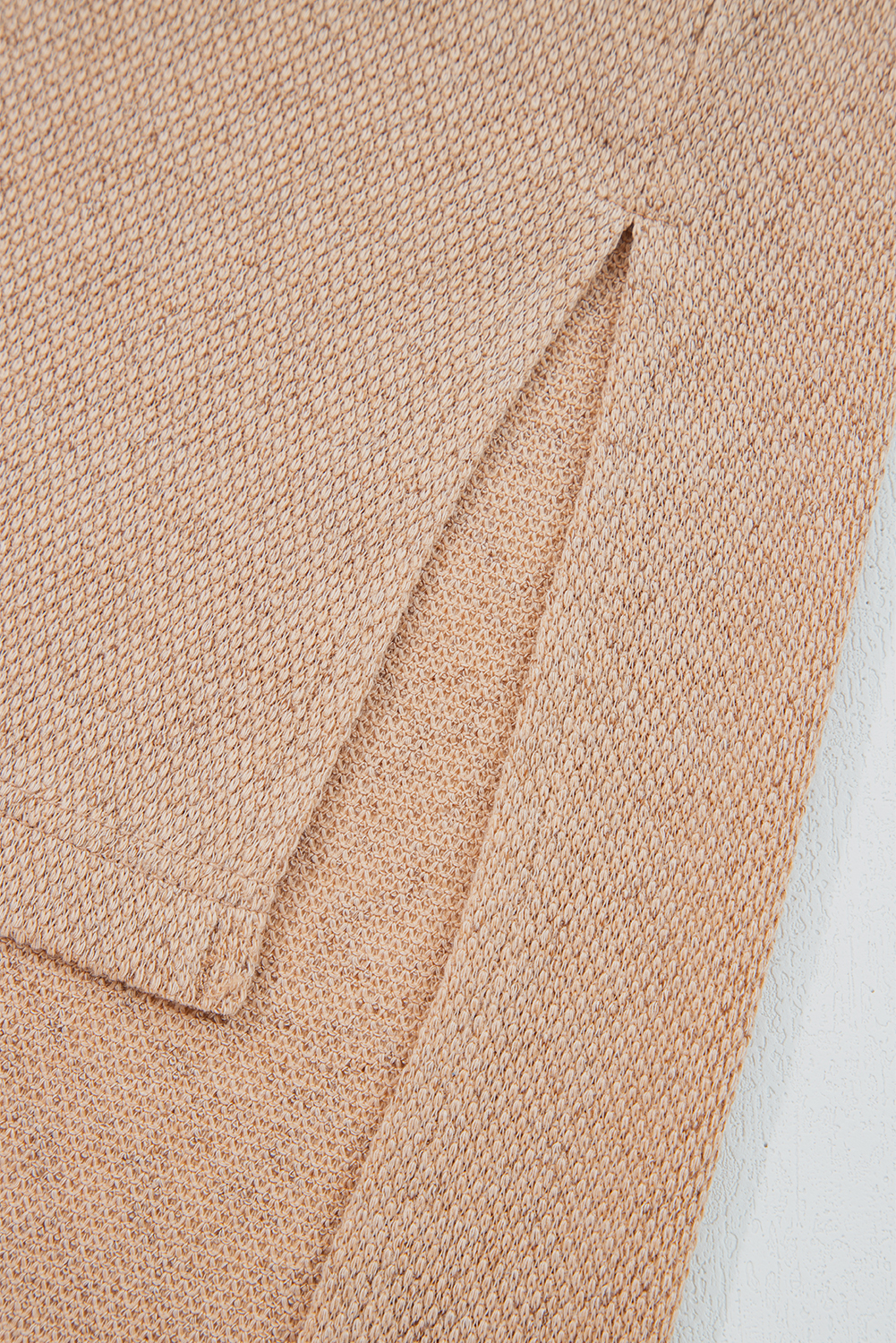 Plus Size Parchment  Drop Shoulder Knit Tunic Top