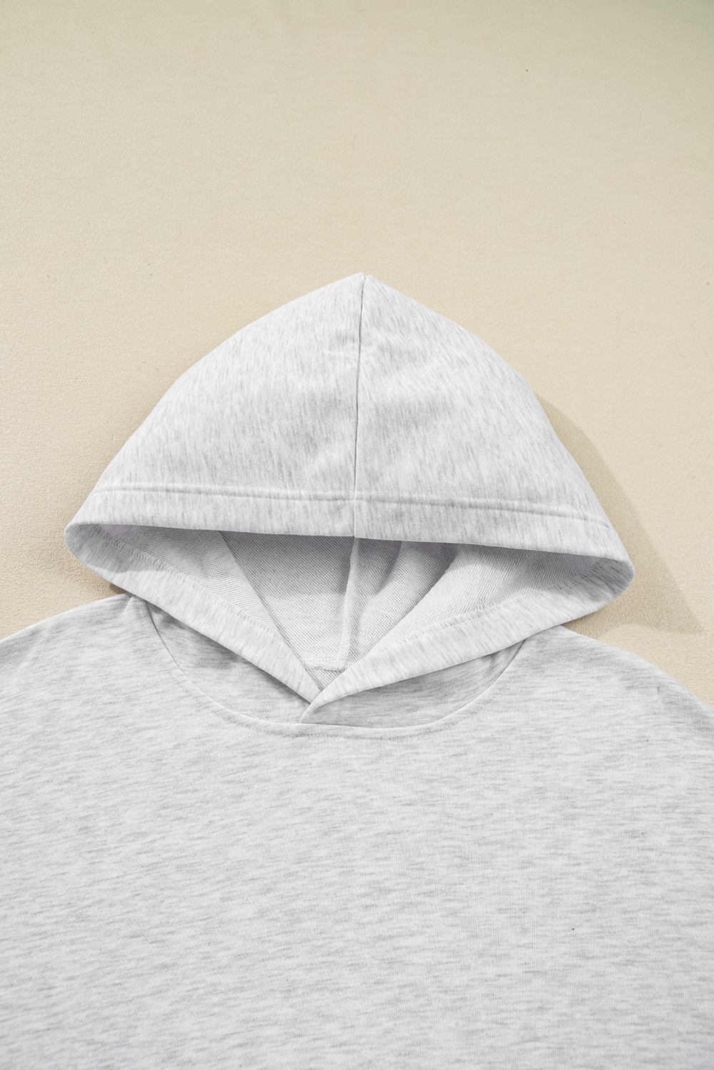 Plus Size Light Grey Camouflage Patchwork Asymmetric Sleeve  Hoodie