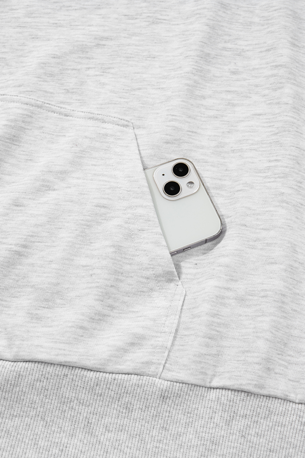 Plus Size Light Grey Camouflage Patchwork Asymmetric Sleeve  Hoodie