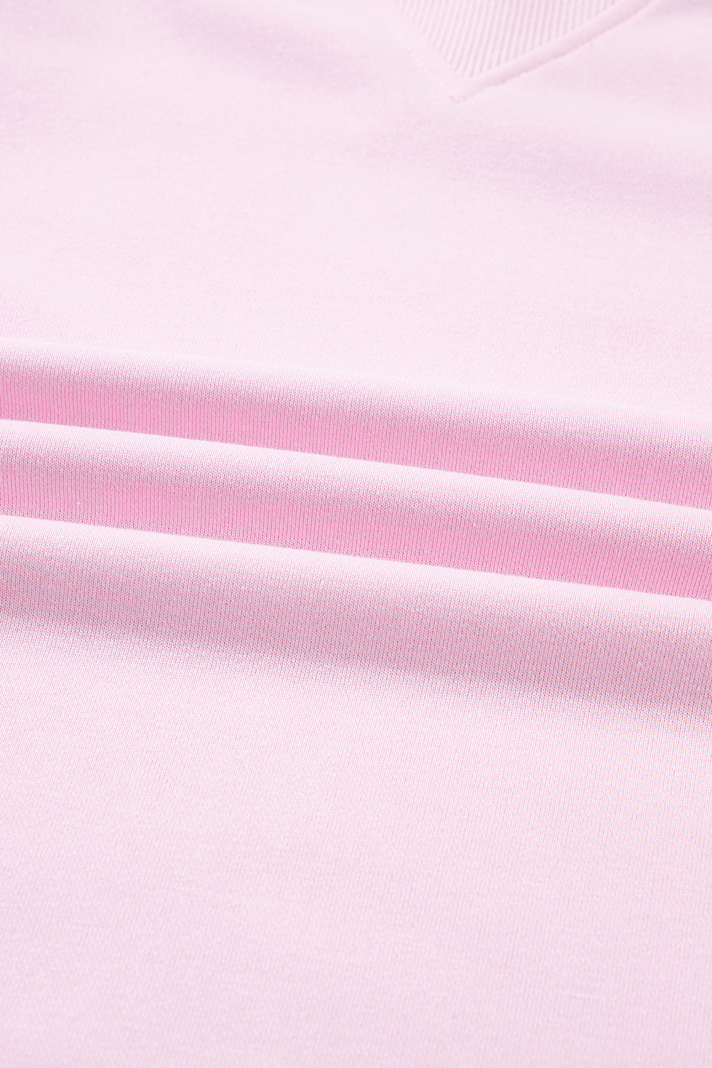 Plus Size Pink  Mix Floral Patched Sleeve Ribbed Trim Baggy Sweatshirt