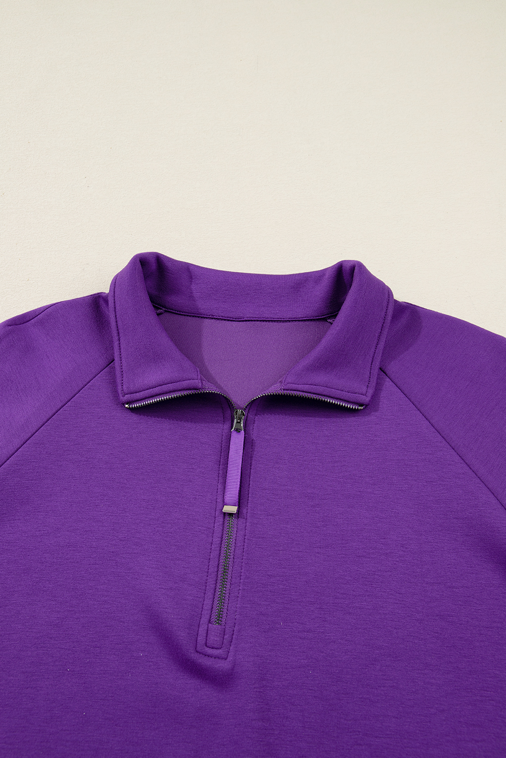 Plus Size Wisteria Collar Half Zip Pullover Mini Skirt  2pcs Set