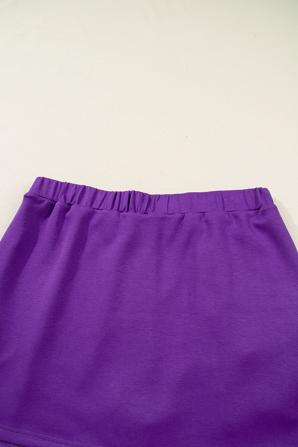 Plus Size Wisteria Collar Half Zip Pullover Mini Skirt  2pcs Set