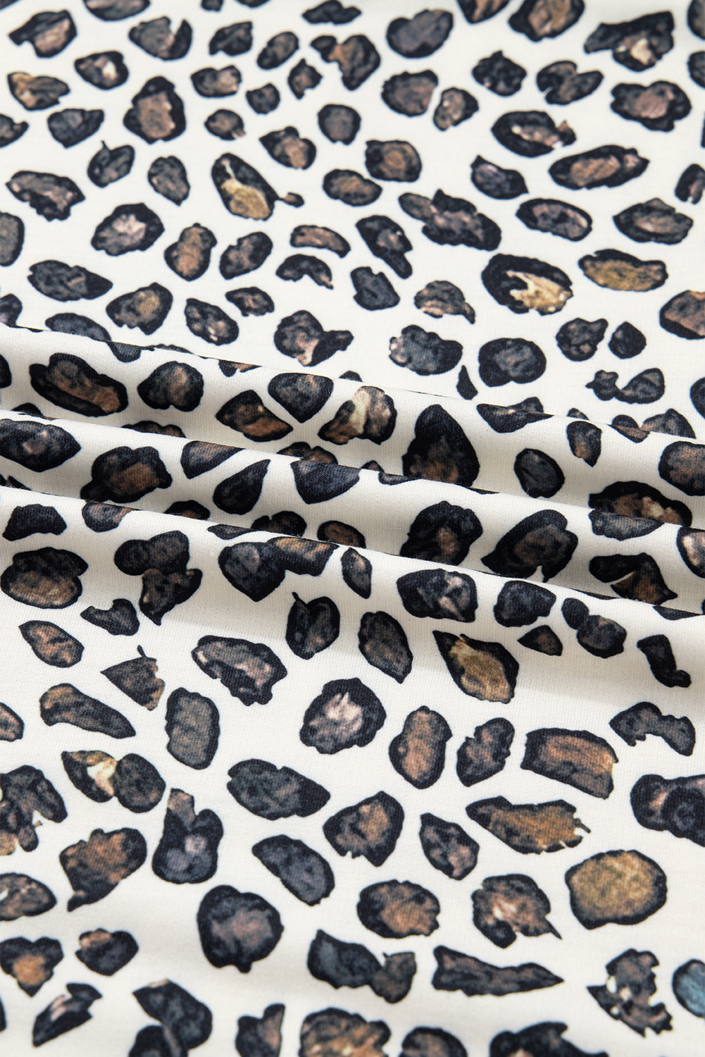 Plus Size Khaki  Leopard Loose Pullover Casual Shorts 2pcs Outfit