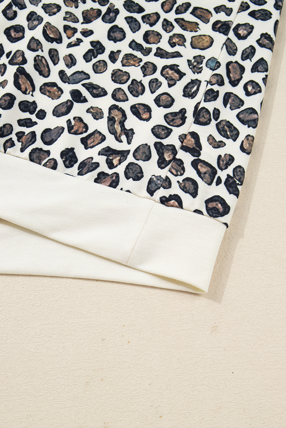 Plus Size Khaki  Leopard Loose Pullover Casual Shorts 2pcs Outfit