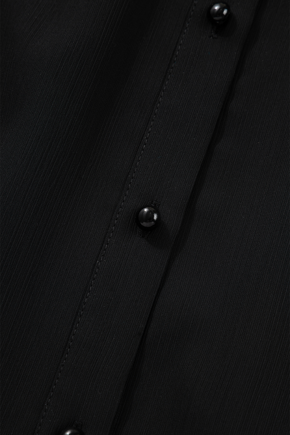 Plus Size Black Ruffle Balloon Sleeve Chiffon Elegant  Shirt