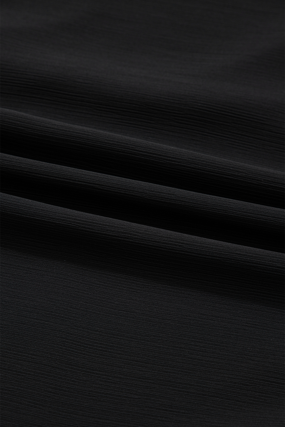 Plus Size Black Ruffle Balloon Sleeve Chiffon Elegant  Shirt