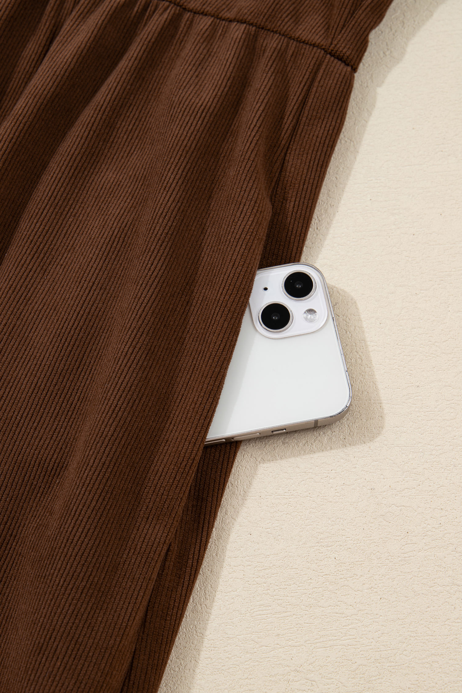 Plus Size Coffee Embroidered Notched Neckline Textured Pleated High Waist  Midi Dress