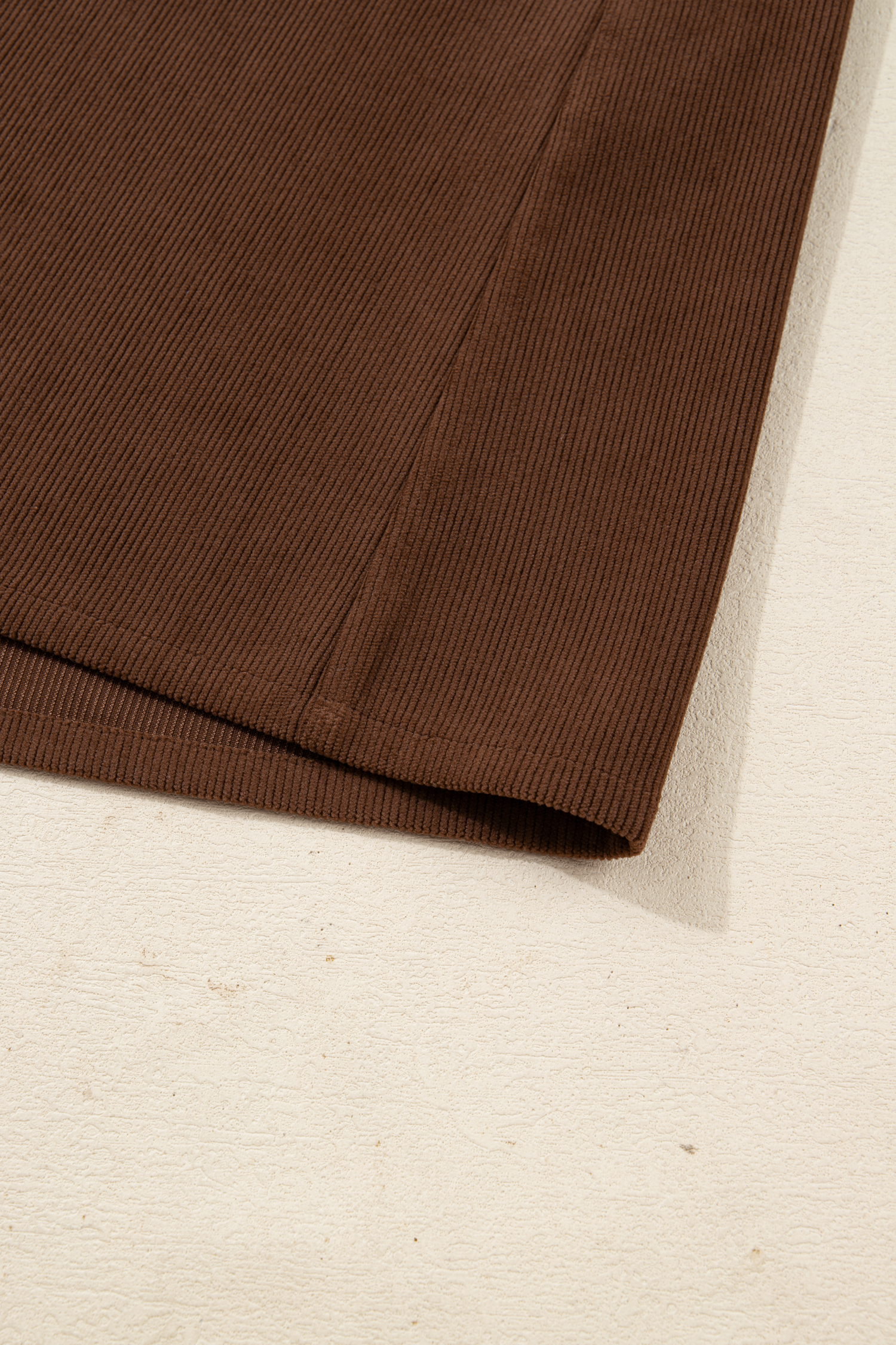 Plus Size Coffee Embroidered Notched Neckline Textured Pleated High Waist  Midi Dress