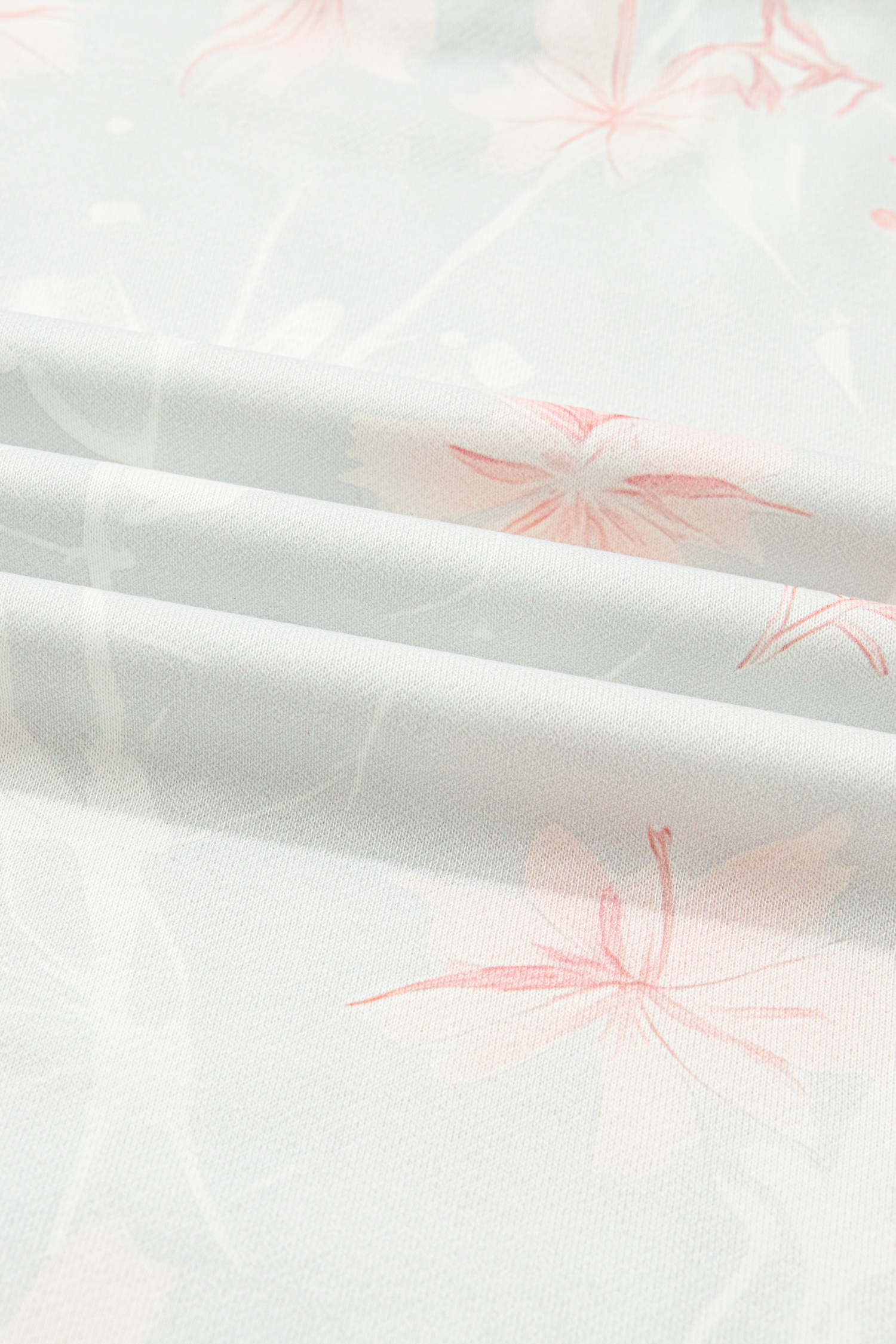 Plus Size Gray Floral Print  Loose Hoodie