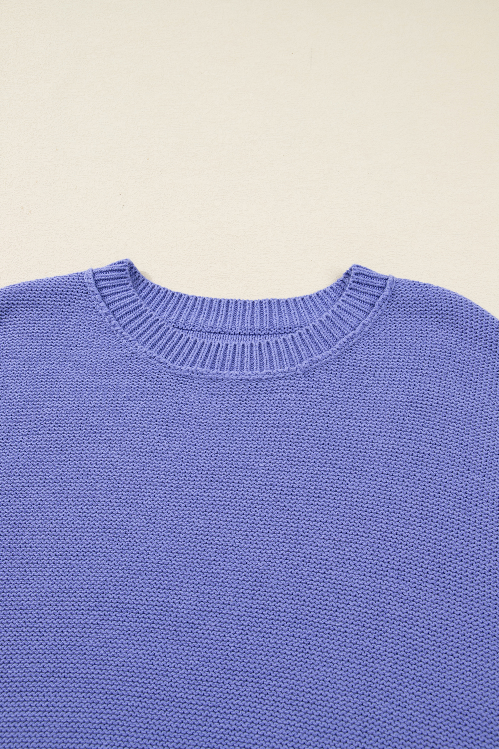 Plus Size Wisteria  Striped Trim Drop Shoulder Knit Loose Sweater