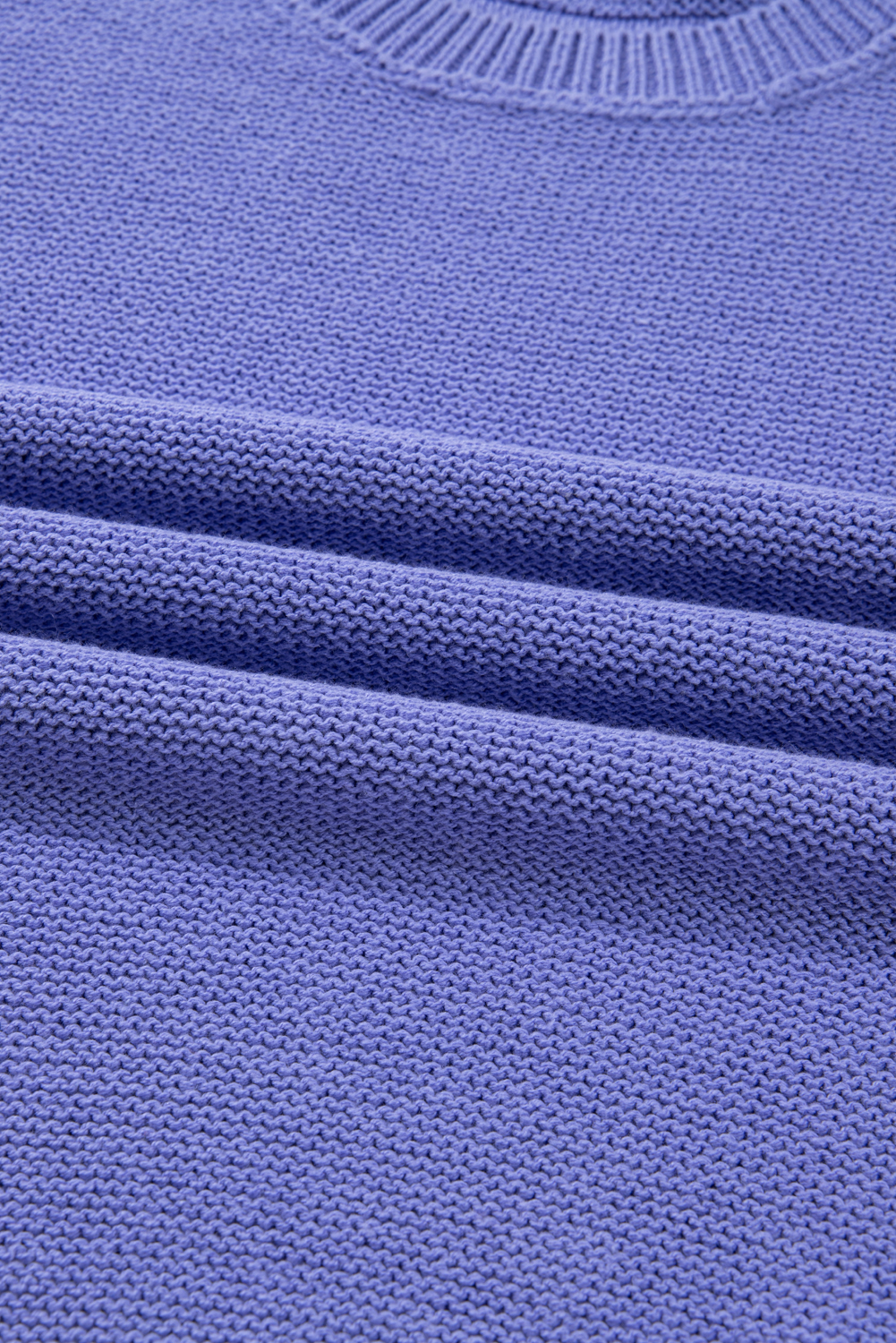 Plus Size Wisteria  Striped Trim Drop Shoulder Knit Loose Sweater