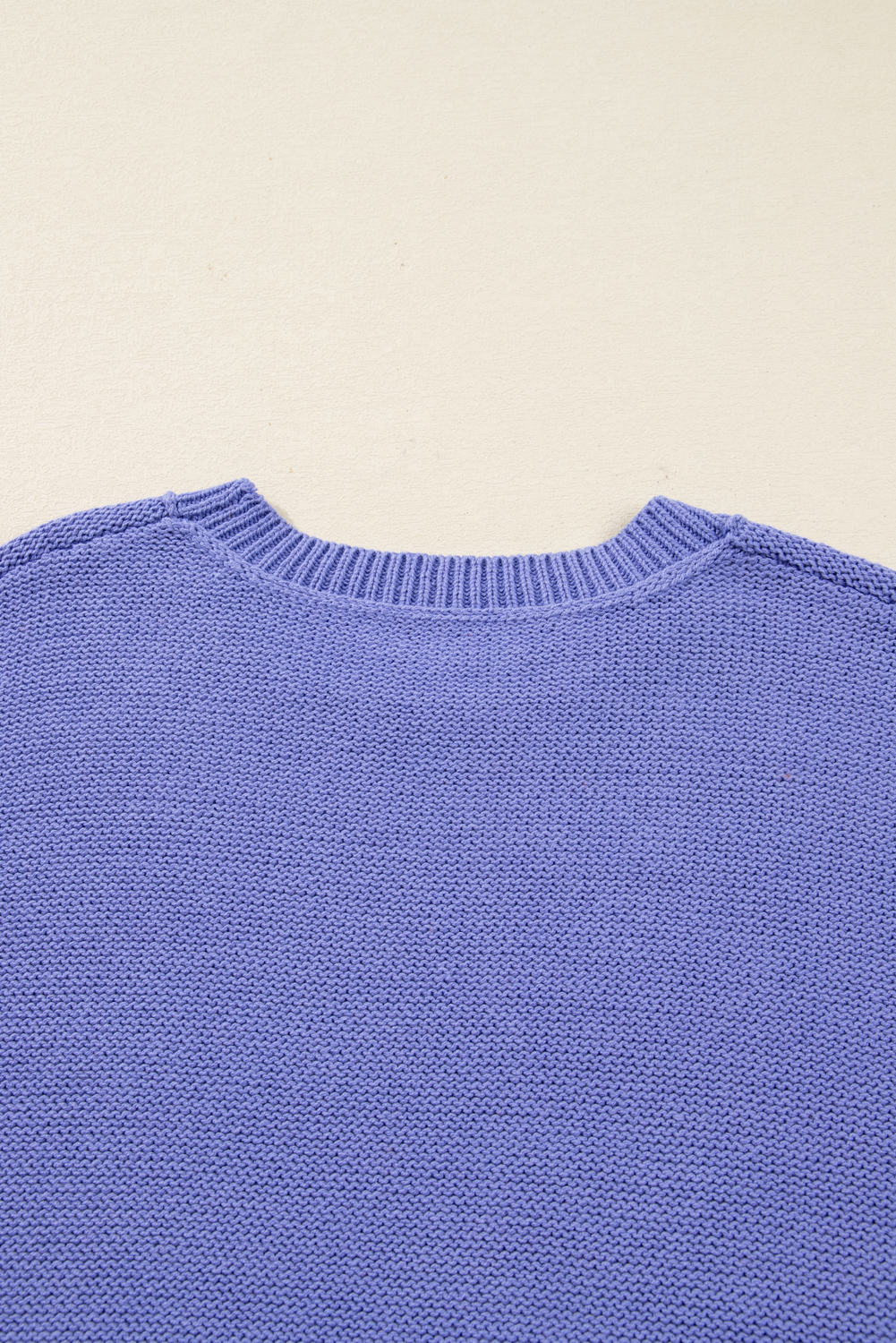 Plus Size Wisteria  Striped Trim Drop Shoulder Knit Loose Sweater