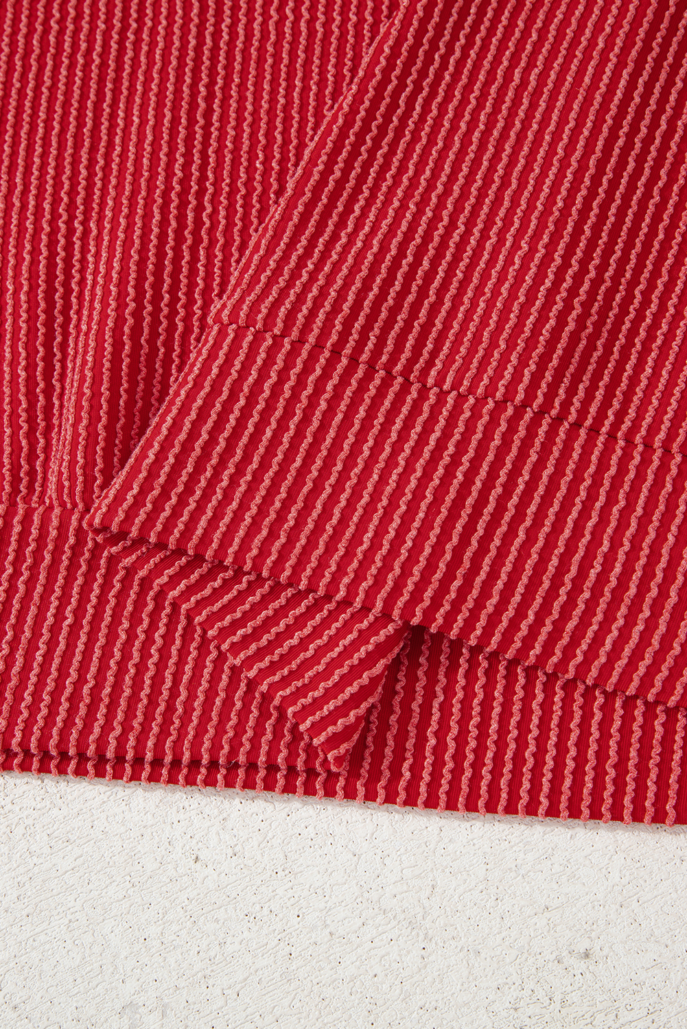 Plus Size Fiery Red Twist Ribbed MERRY Letter Graphic  Pullover