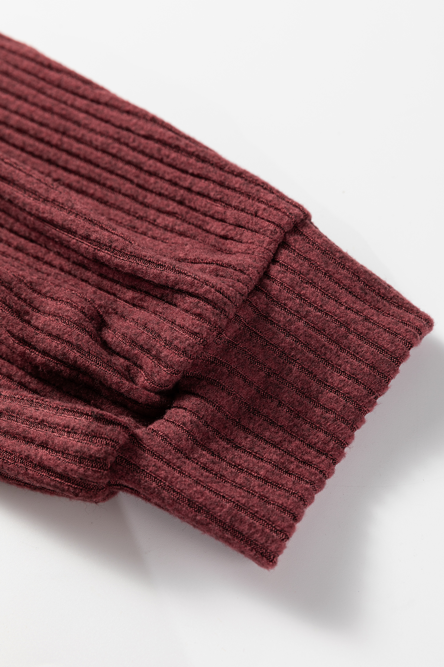 Plus Size Wild Ginger  Ribbed Button Decor Long Sleeve Loose Top