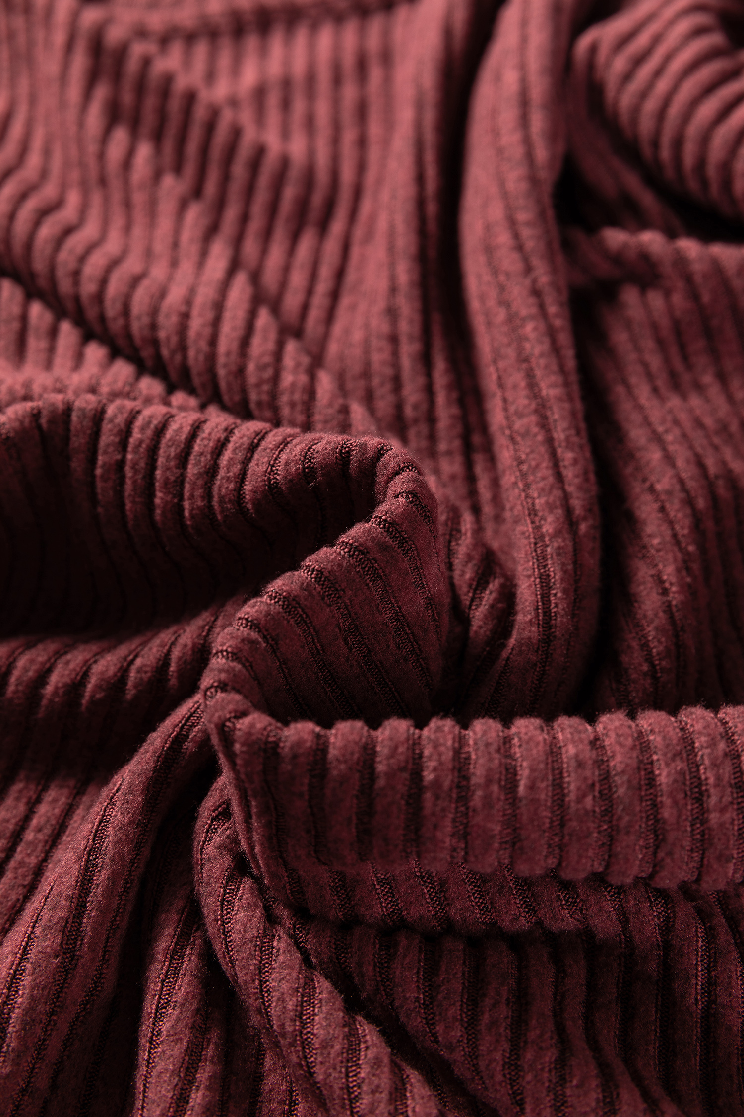 Plus Size Wild Ginger  Ribbed Button Decor Long Sleeve Loose Top