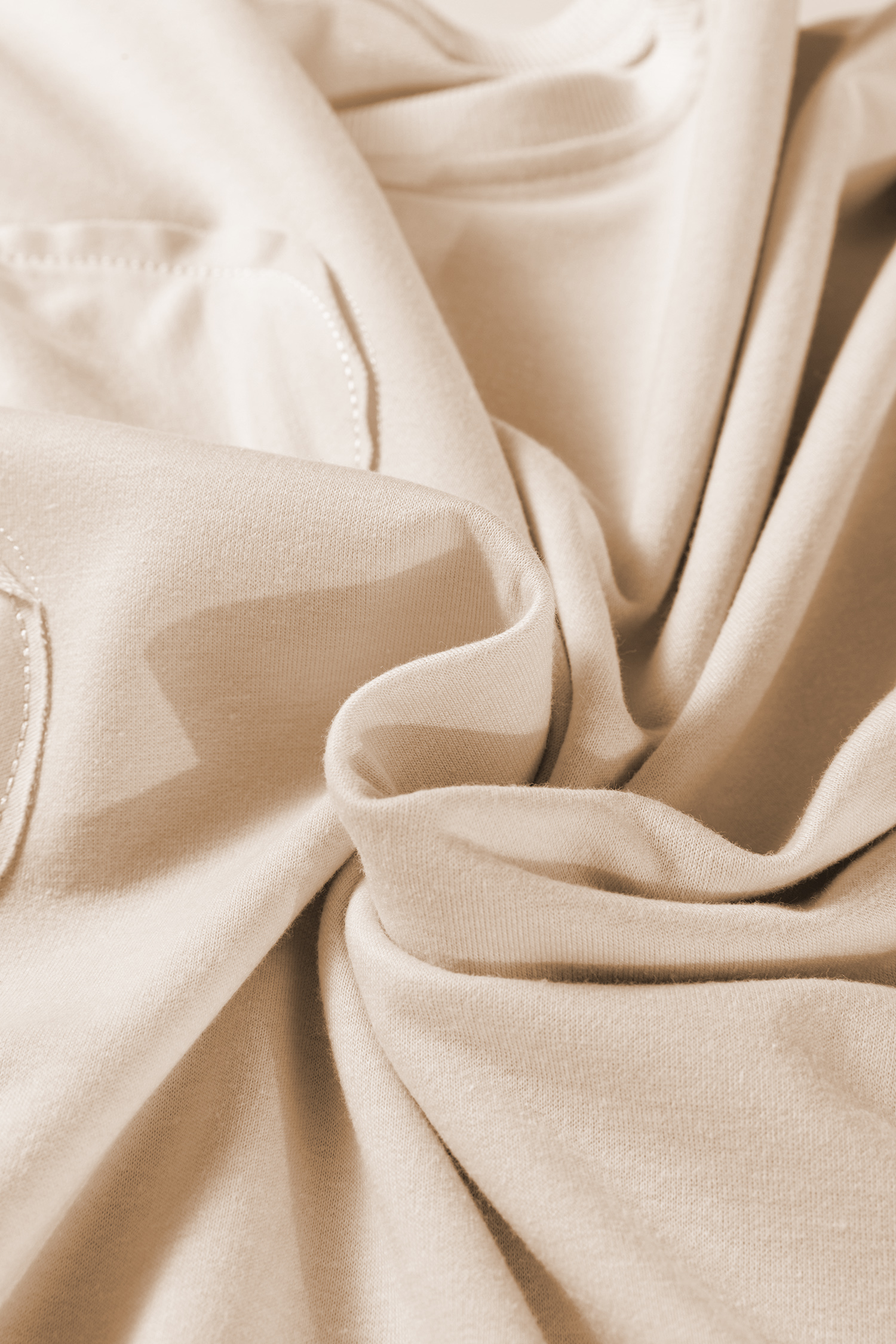 Plus Size Beige Flower Patched Mineral Wash Round Neck  Top