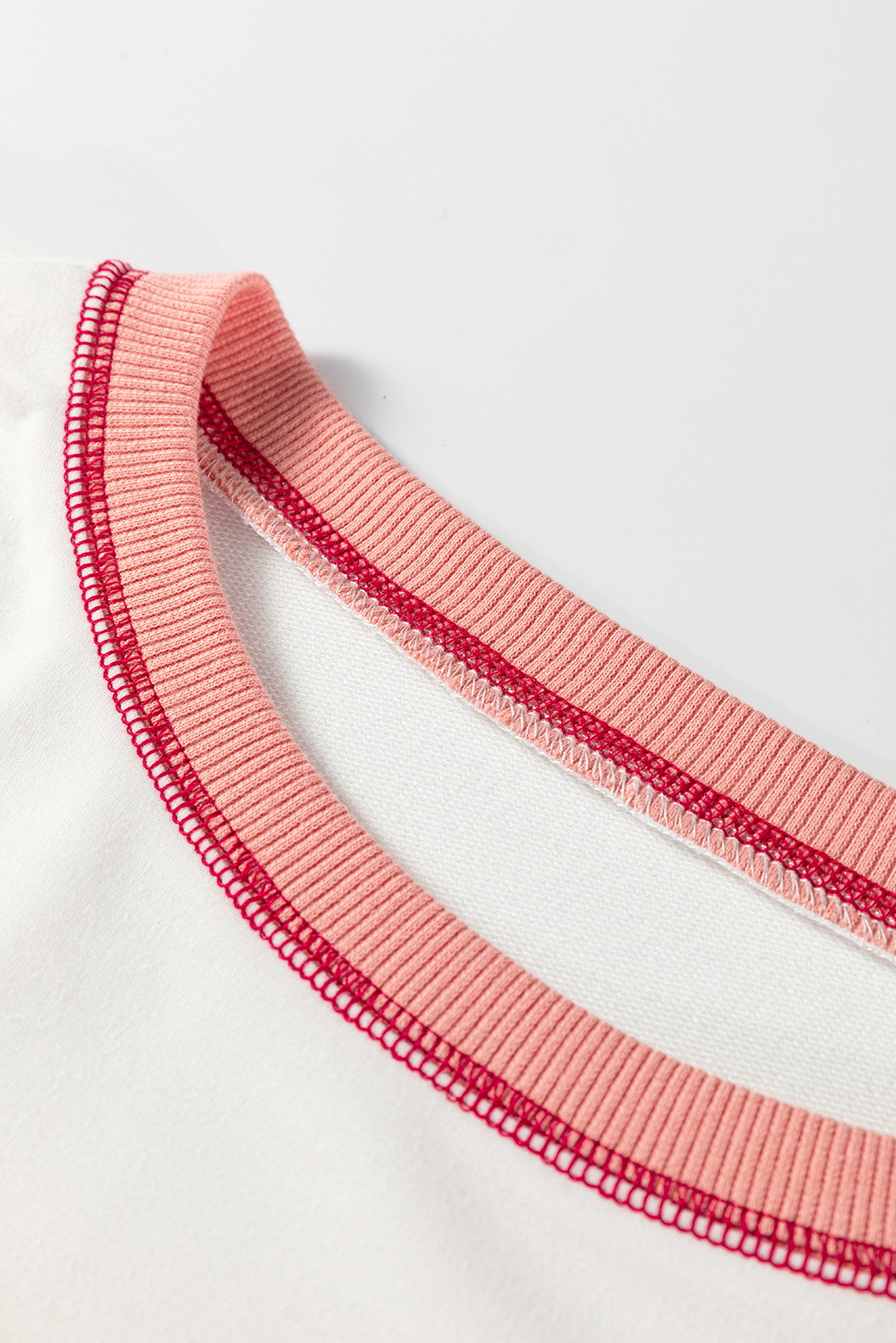 Plus Size Red Stripe Color Block Patchwork Seam Detail  Sweatshirt