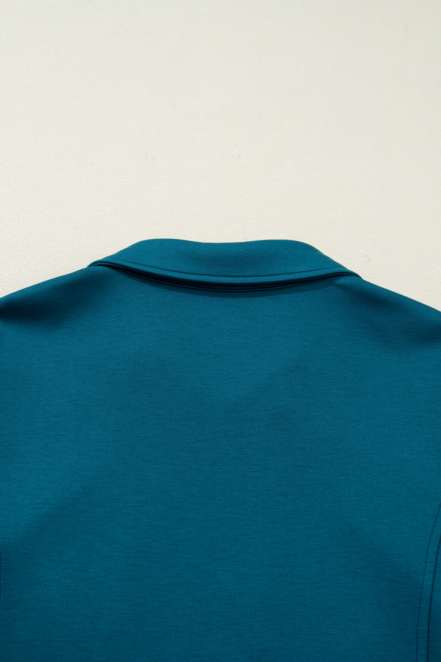 Plus Size Sea Green Leopard Patchwork Detail Quarter Zip Collared  Mini Dress