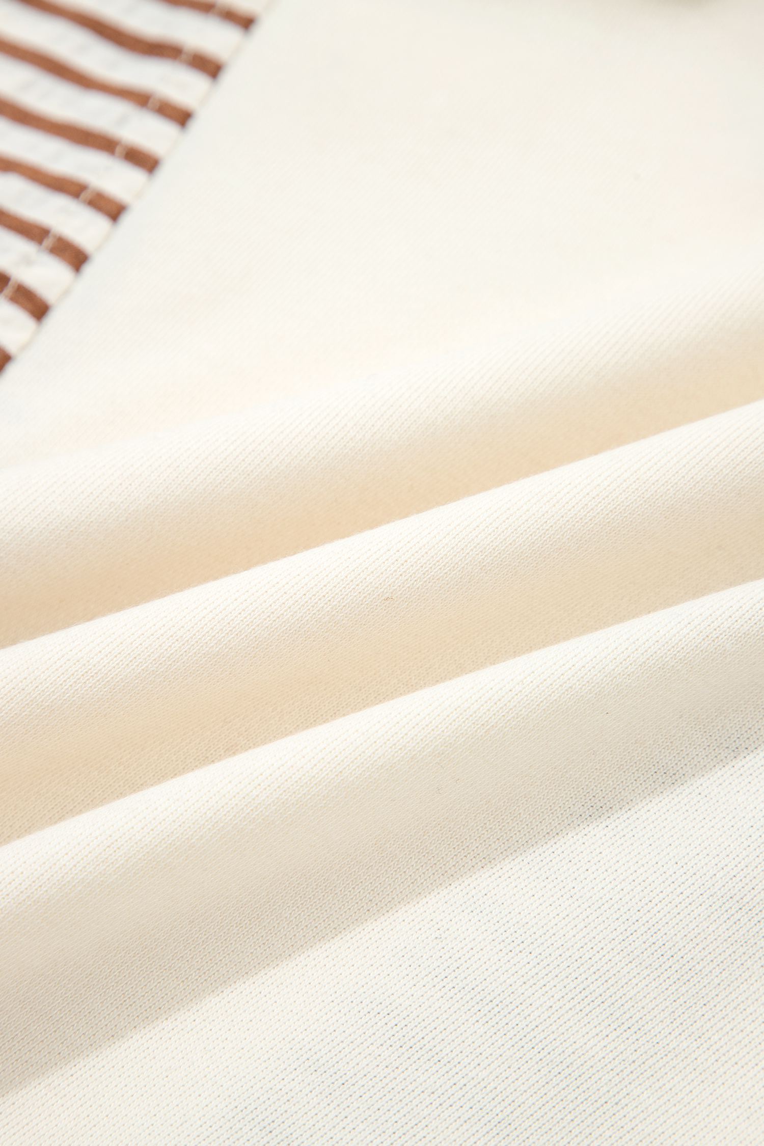 Plus Size Khaki Stripe  Color Block Patchwork Half Button Long Sleeve Peplum Blouse