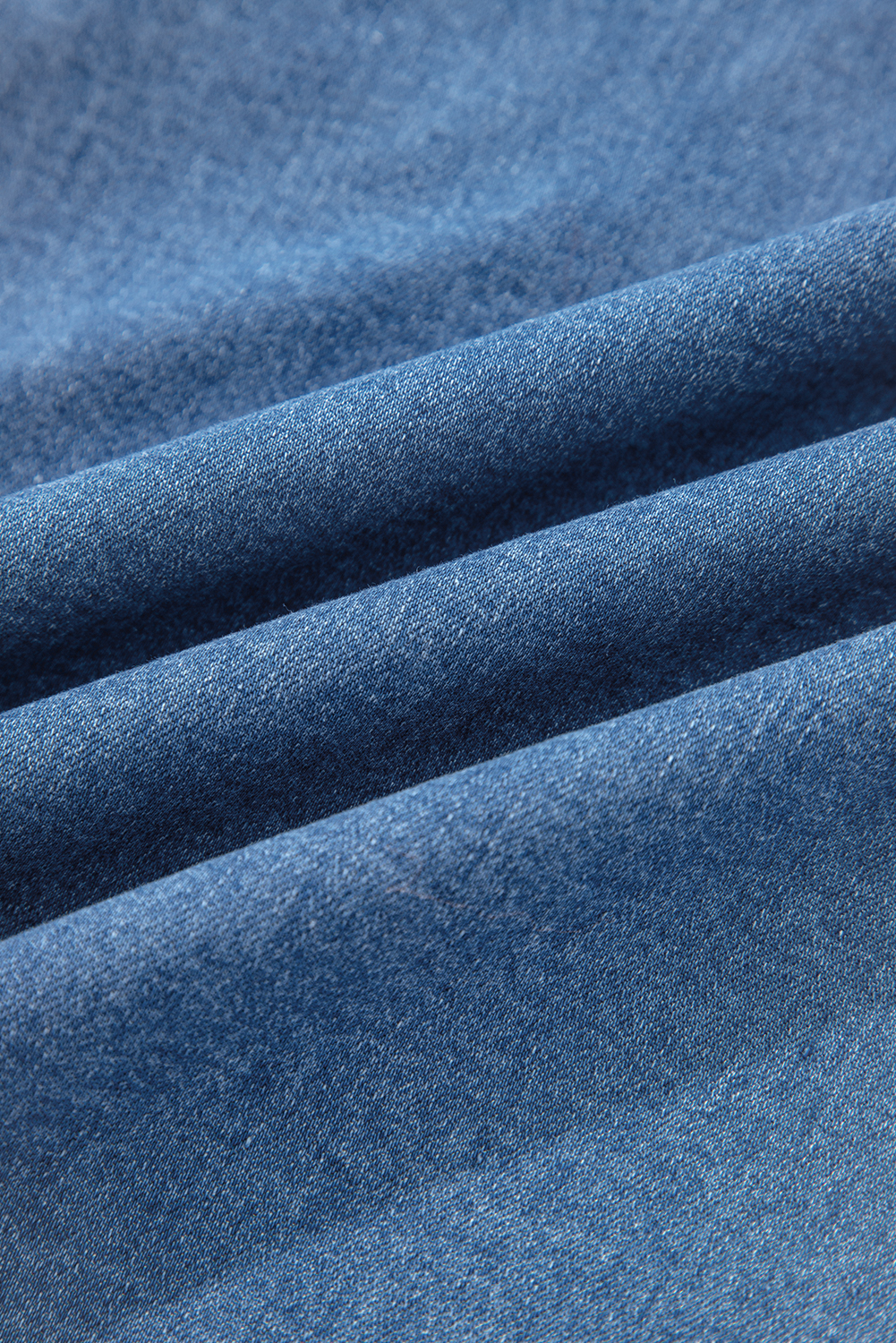 Plus Size Ashleigh Blue  Elastic Waist Ruffled Wide Leg Denim Pants