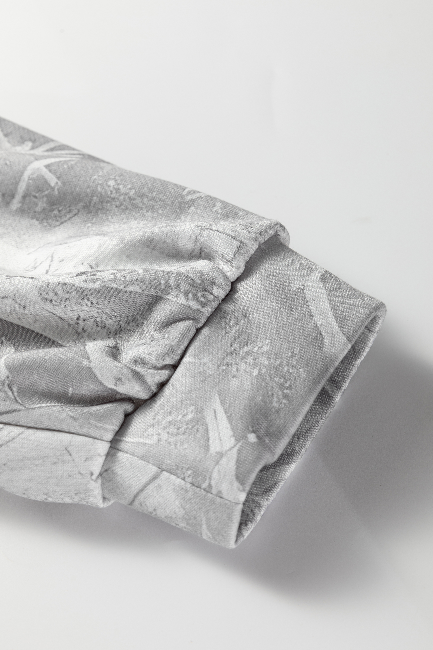 Plus Size Gray  Camouflage Woodland Print Oversized Sporty Hoodie