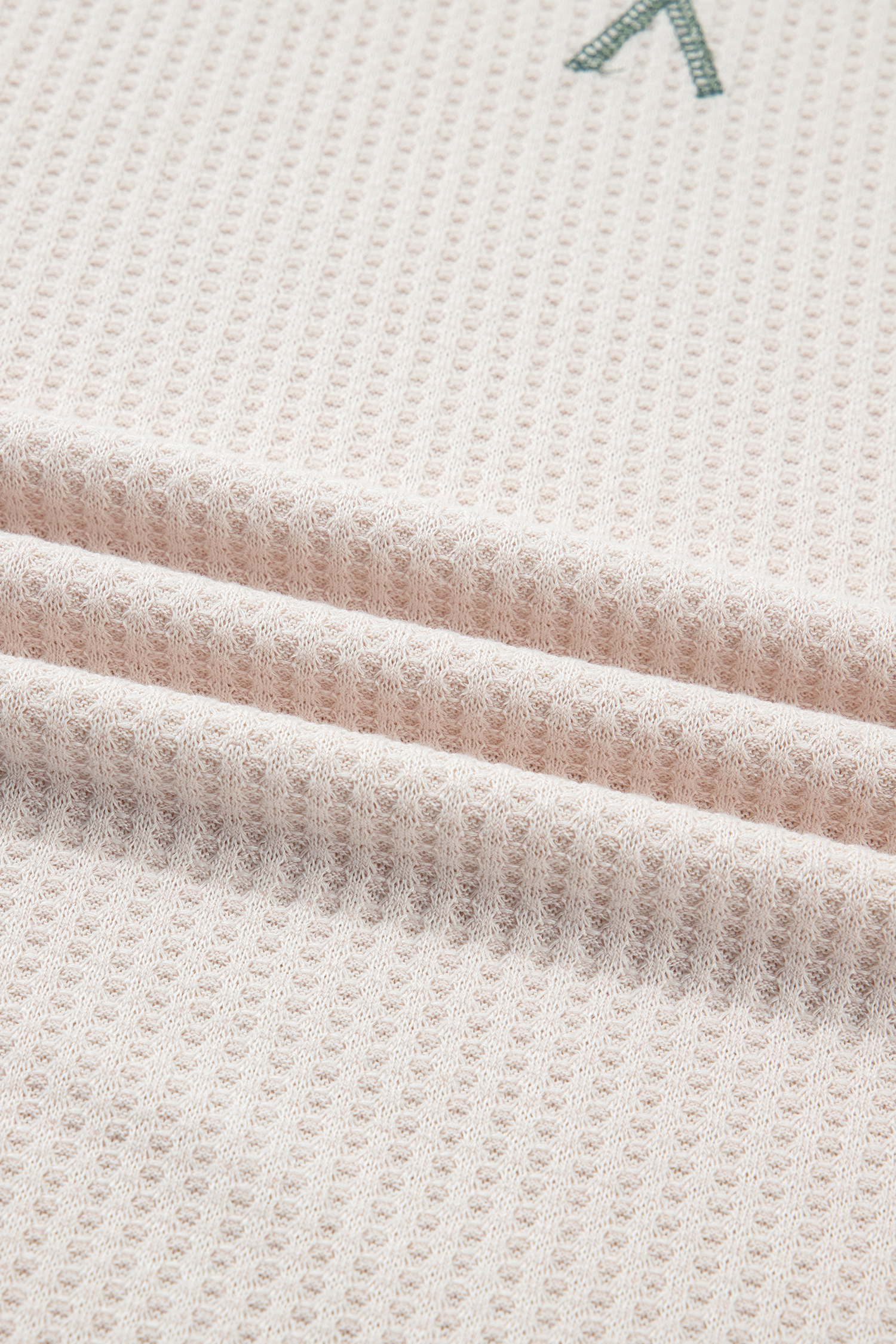 Plus Size Mist Green  Waffled Color Block Long Sleeve Top