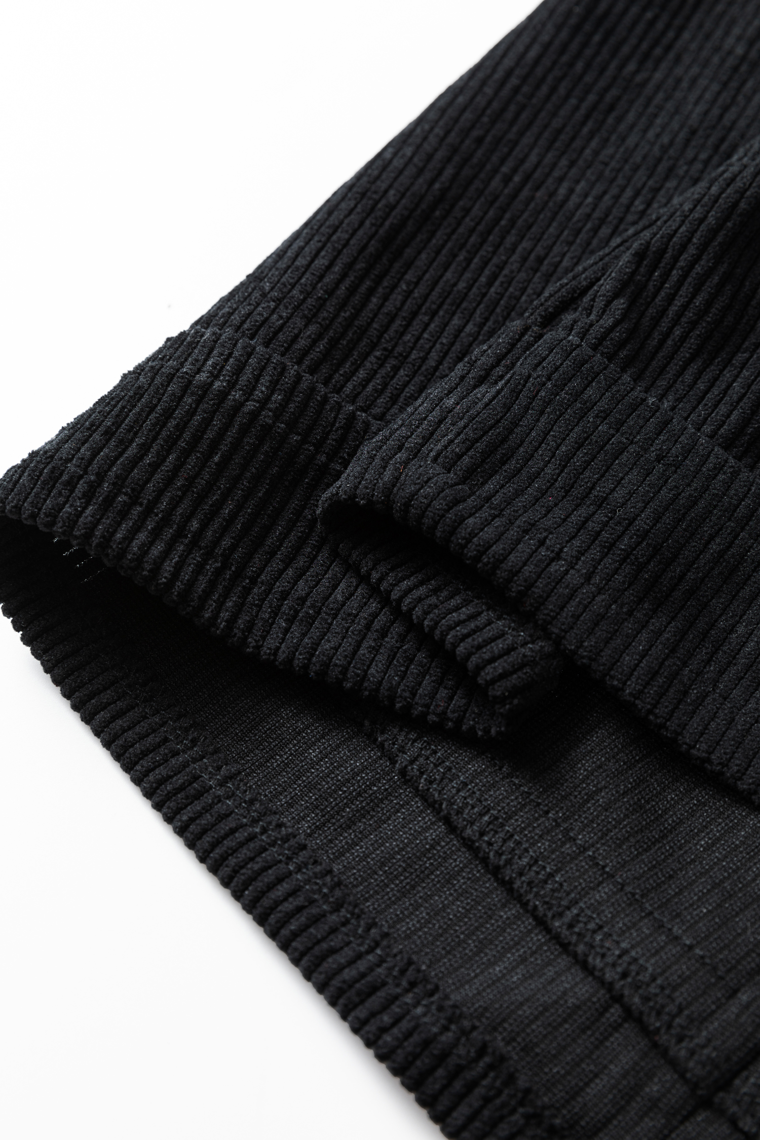 Plus Size Black  Corduroy Patch Pocket Sleeveless Mini Dress