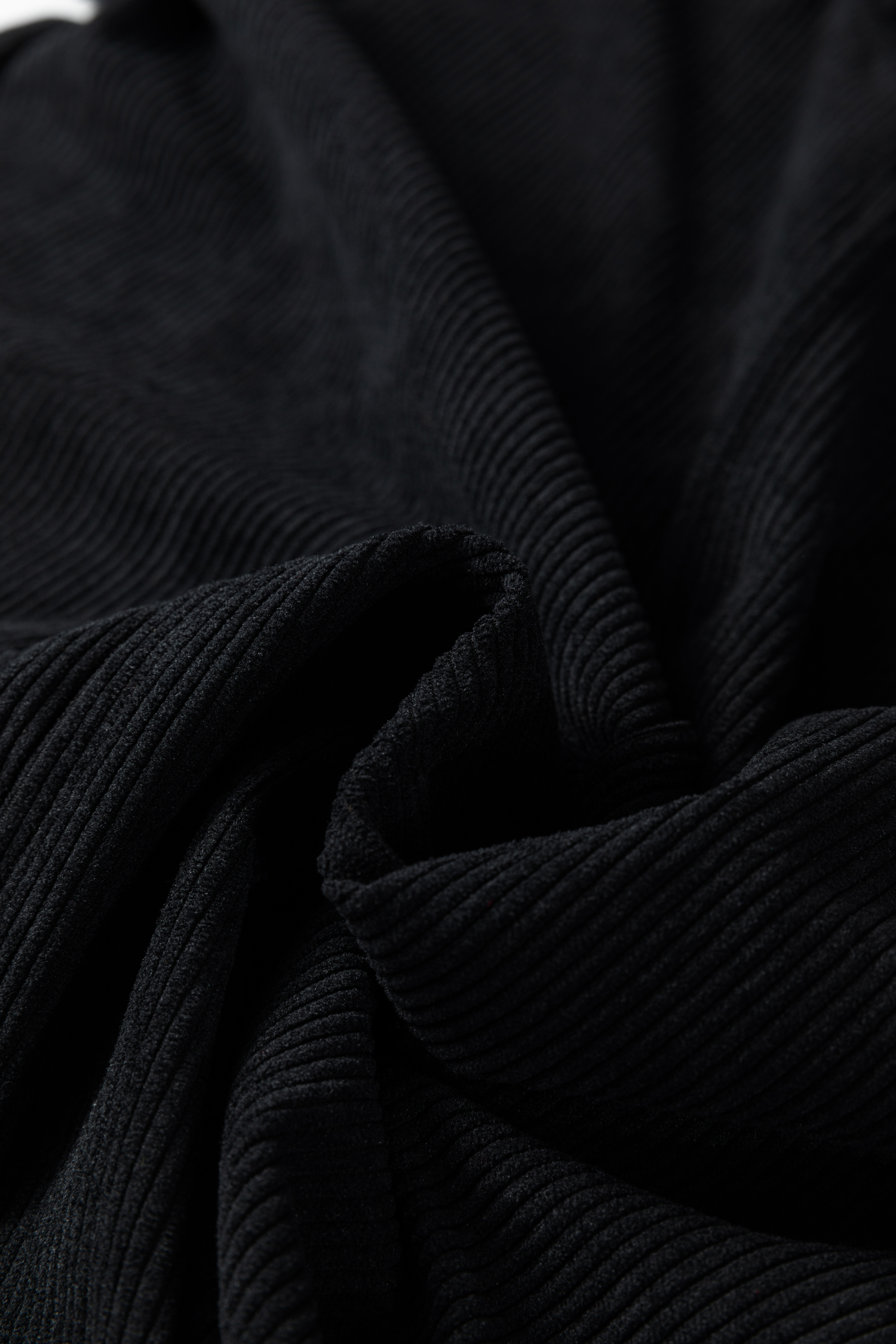 Plus Size Black  Corduroy Patch Pocket Sleeveless Mini Dress