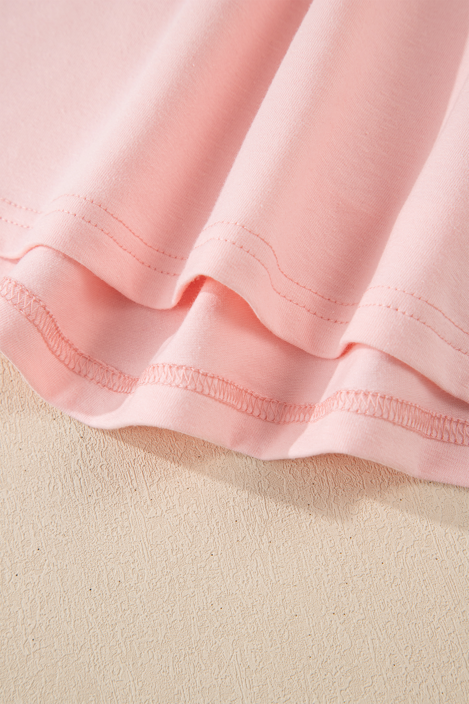 Plus Size Gossamer Pink  Solid Color Asymmetric Neck Short Sleeve Blouse