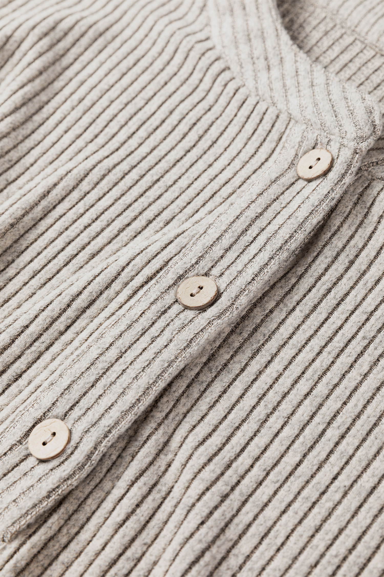 Plus Size Simply Taupe  Ribbed Knit Kangaroo Pocket Henley Long Sleeve Top