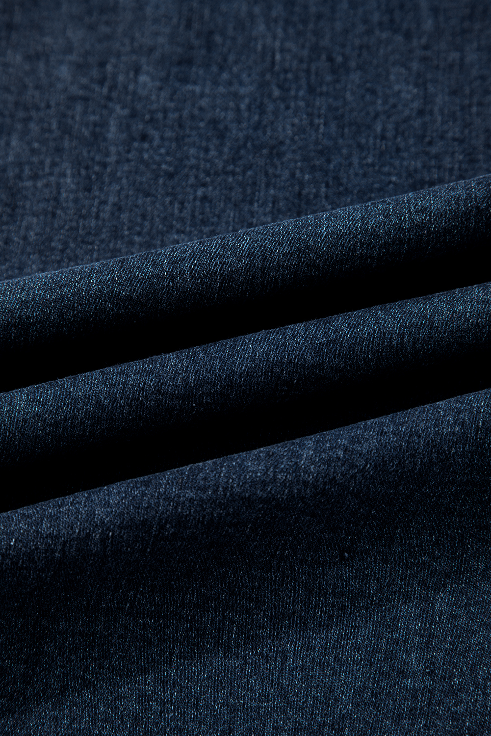 Plus Size Dirty blue  Elastic Waist Ruffled Wide Leg Denim Pants