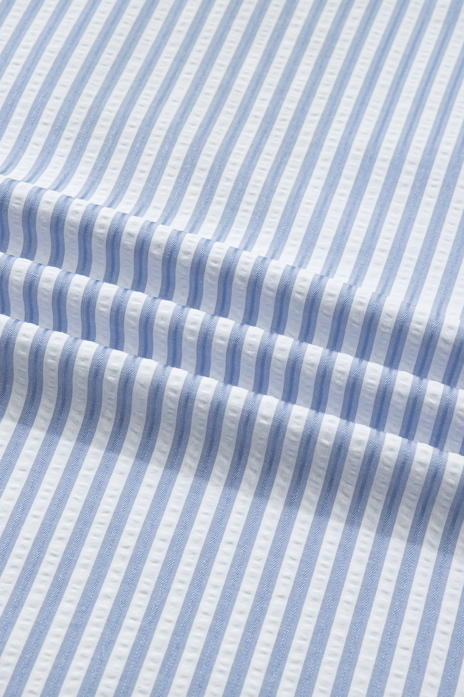 Plus Size Sky Blue Stripe  Leopard Patchwork Collar Short Bubble Sleeve Blouse