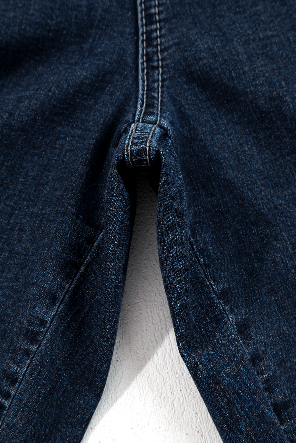 Plus Size Dirty blue  Elastic Waist Ruffled Wide Leg Denim Pants