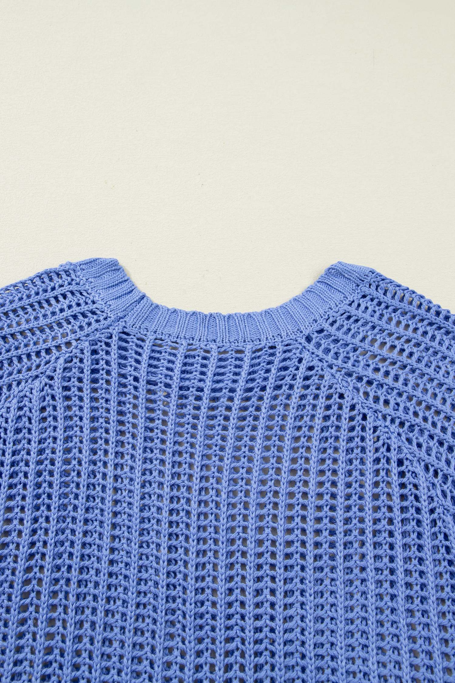 Plus Size Ashleigh Blue  Open Knit Bow Tie Short Sleeve Sweater