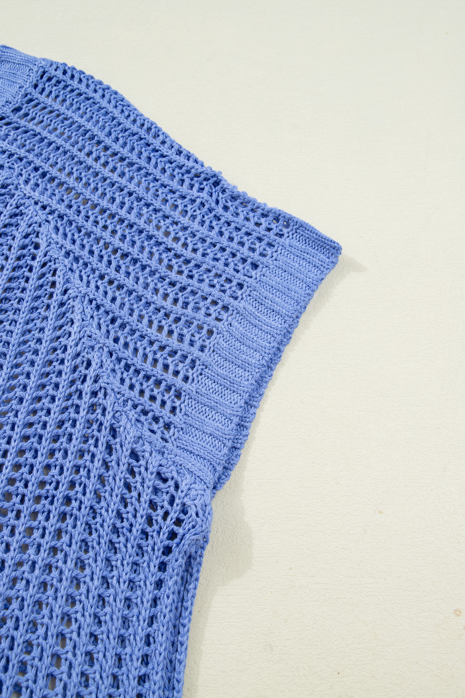 Plus Size Ashleigh Blue  Open Knit Bow Tie Short Sleeve Sweater