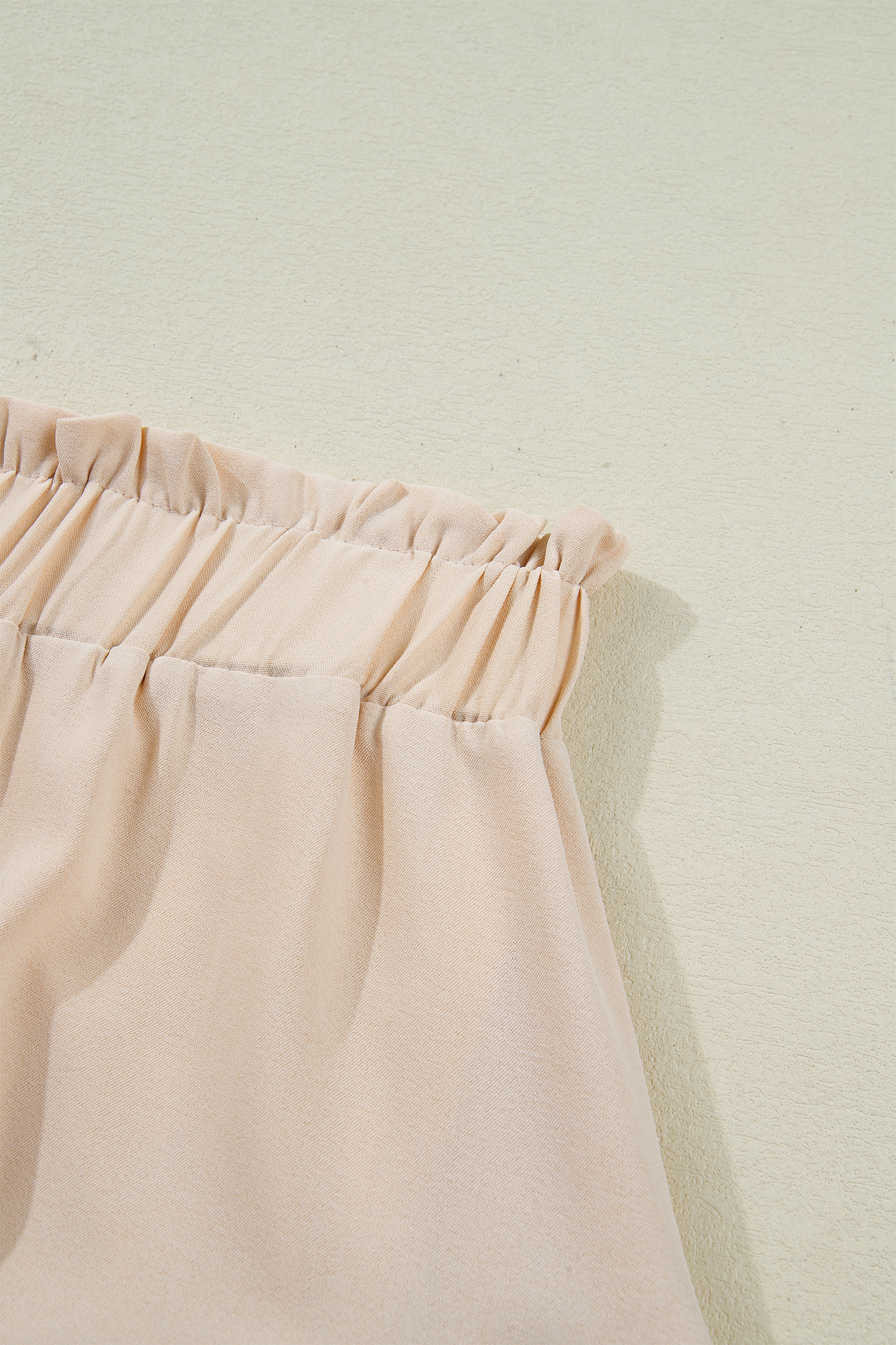 Plus Size Parchment  Frilled Elastic Waist Lace Trim Boho Ruffled Shorts