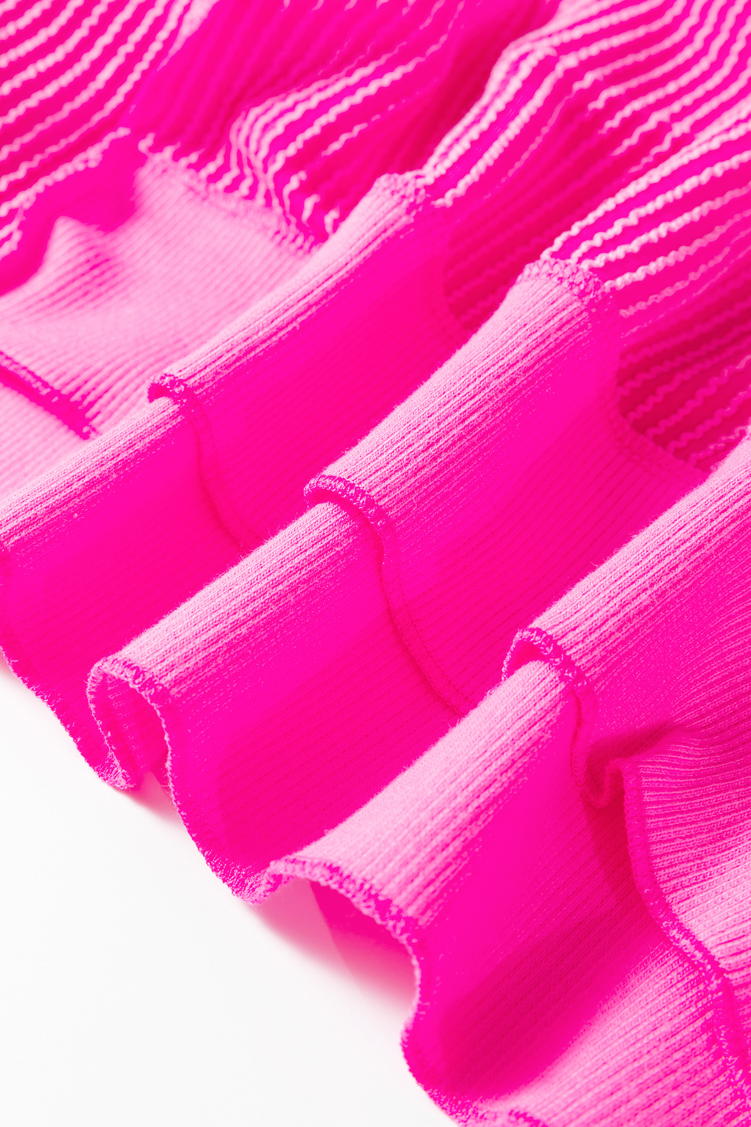 Plus Size Rose Red Drop Shoulder Uneven Hem  Twisted Rib Top