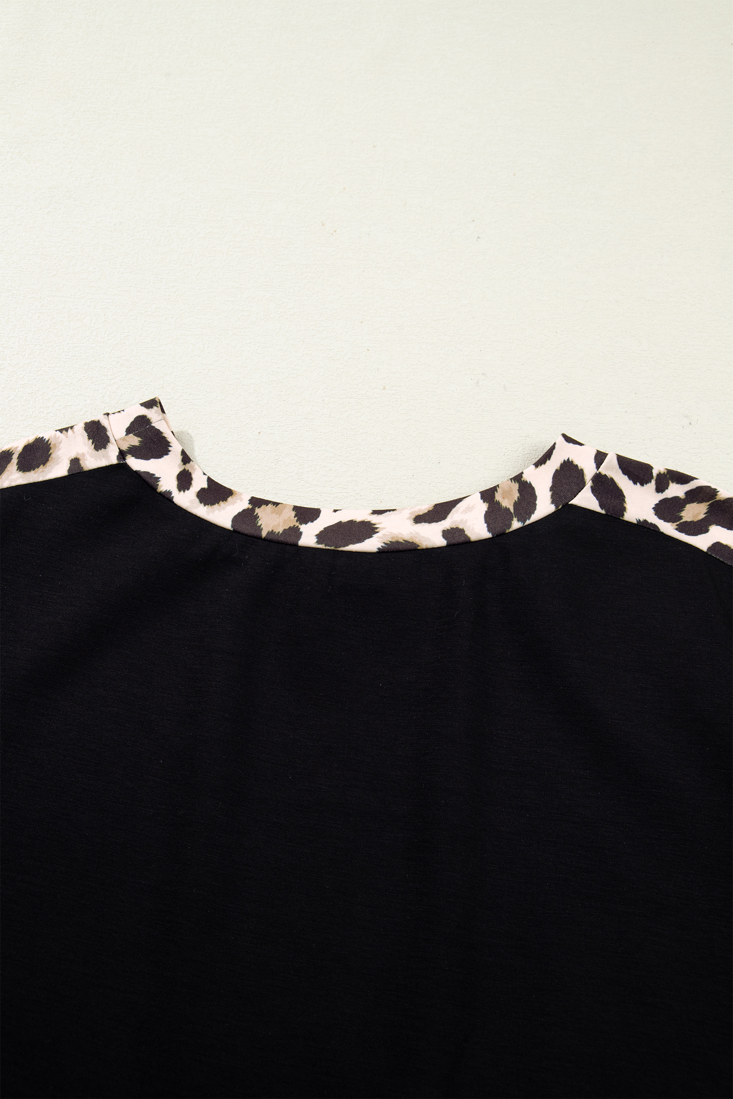 Plus Size Black  Leopard Print Patchwork Shift T Shirt Dress with Pockets