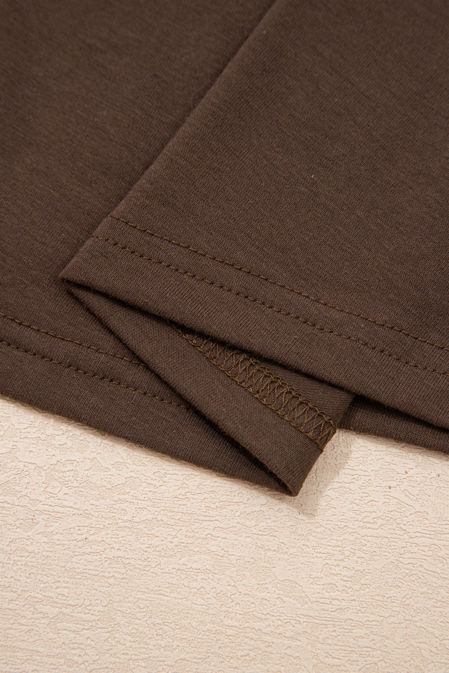 Plus Size Coffee  Solid Color Asymmetric Neck Short Sleeve Blouse