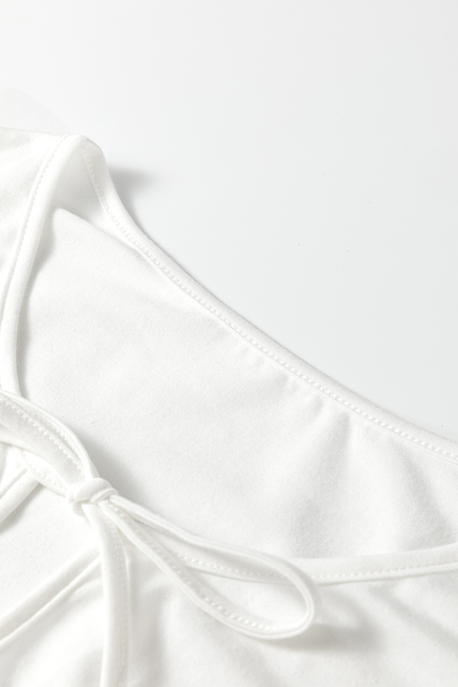 Plus Size White  Solid Color Bow Tie Peplum Tank Top