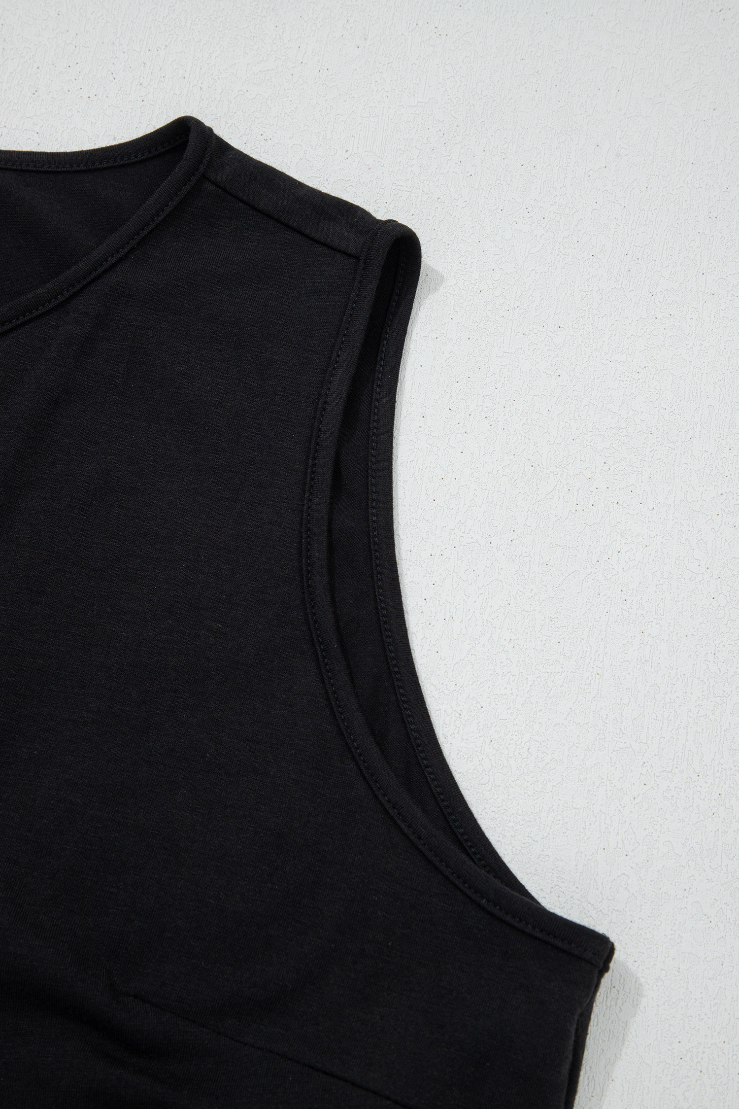 Plus Size Black  Solid Color Bow Tie Peplum Tank Top