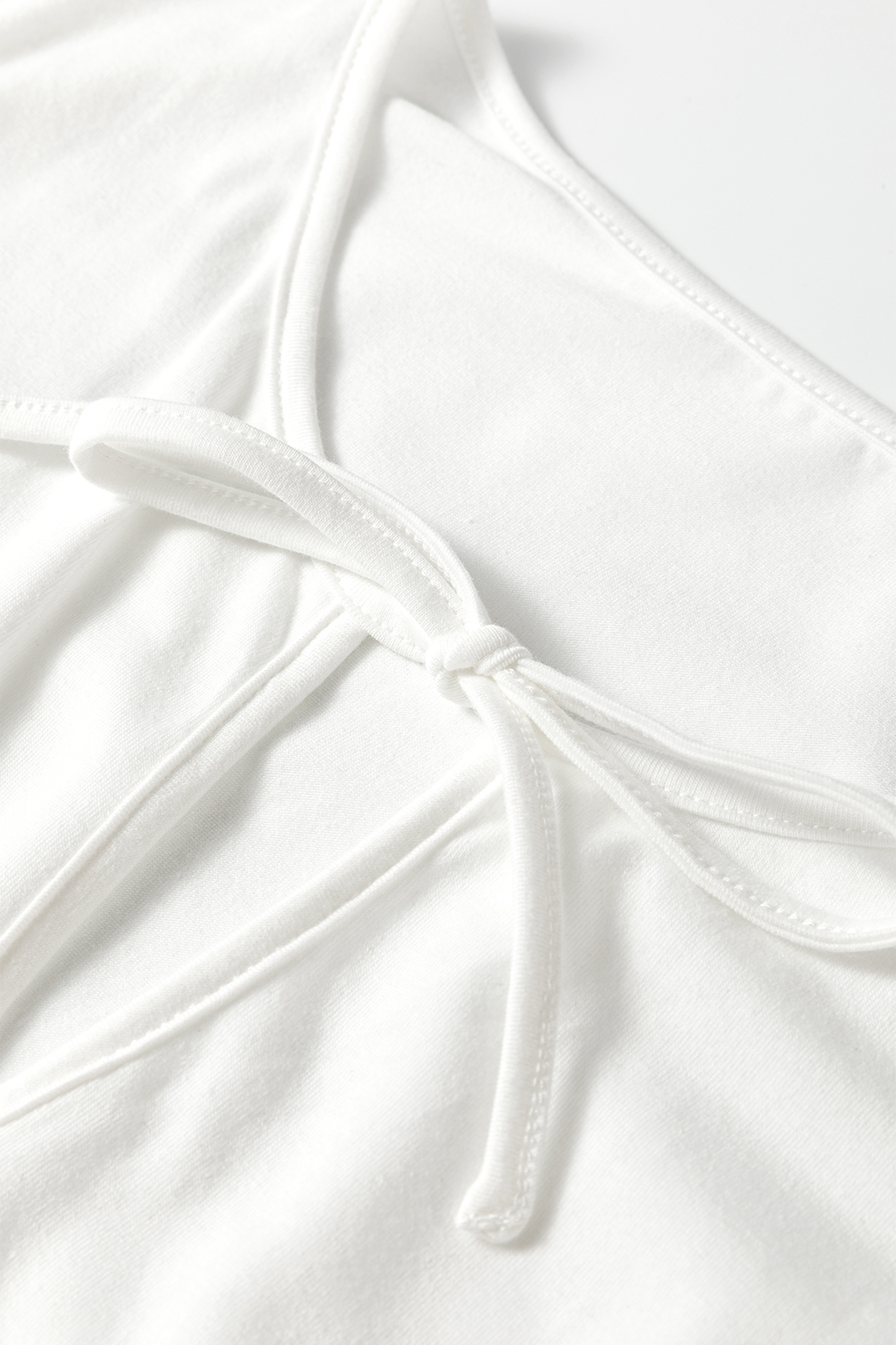 Plus Size White  Solid Color Bow Tie Peplum Tank Top