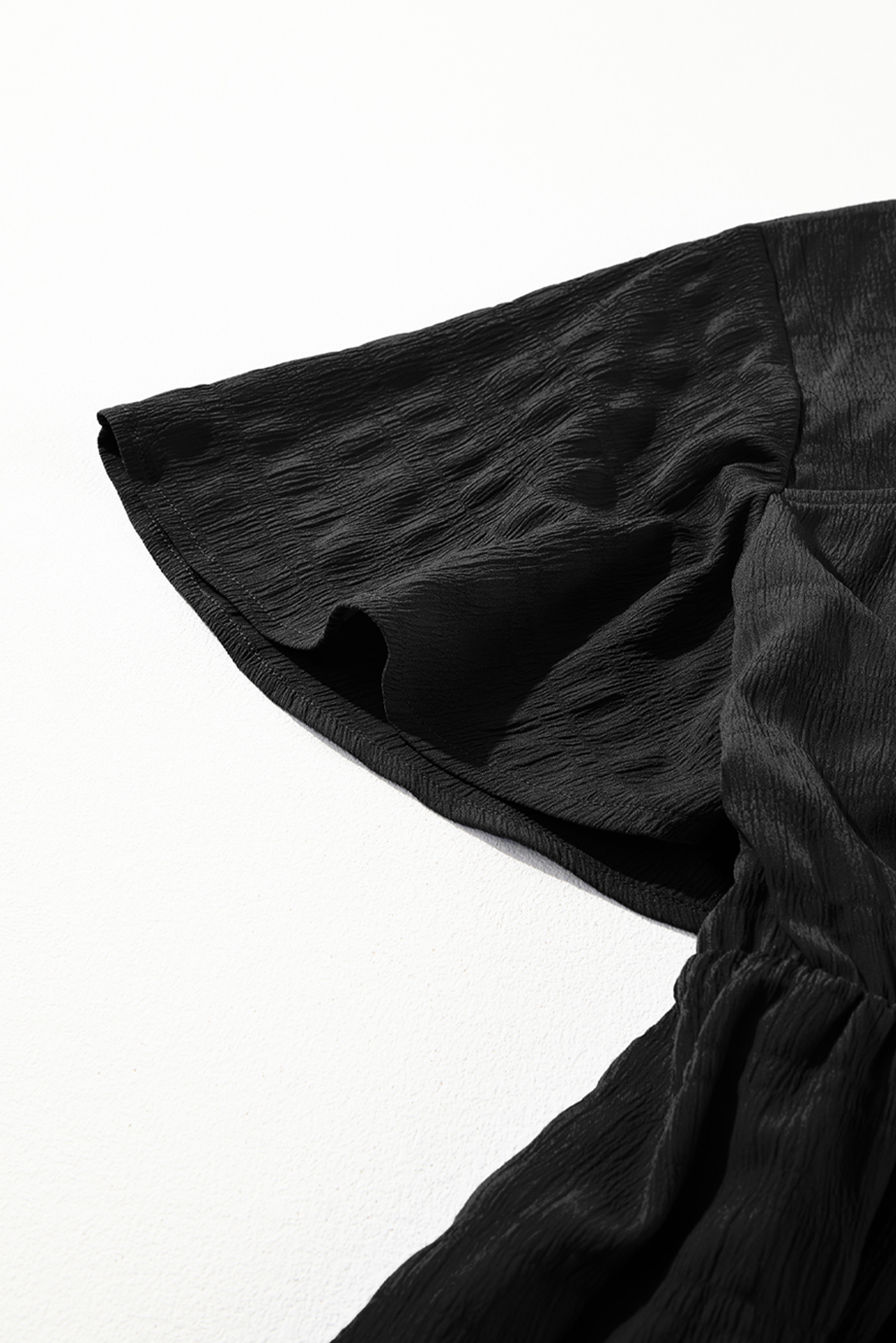 Plus Size Black  Short Sleeve Lace-up High Waist Midi Dress